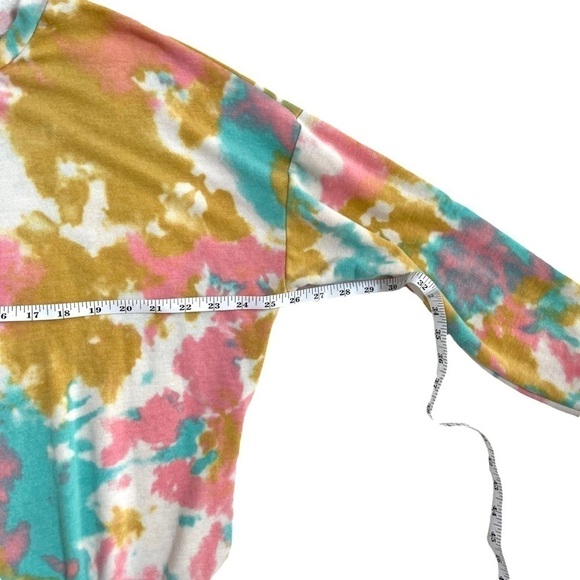 Pink Lily Tie Dye Pink Blue Gold Crewneck Pullover Jumper Sweatshirt Size Small - Picture 12 of 13